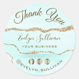 Aquamarine Agate Vielen Dank für Ihren Aufkleber