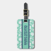 Aquamarine Akzente in Blau und Weiß Gepäckanhänger (Vorderseite vertikal)