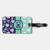 Aquamarine Akzente in Blau und Weiß Gepäckanhänger (Rückseite horizontal)