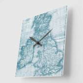 Aquamarine Alte Welt - Antike Kartenmauer Uhr (Winkel)