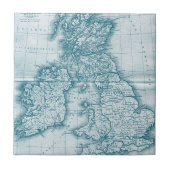 Aquamarine alte Welt - Antiquitätenkarte Tile und Fliese (Vorderseite)