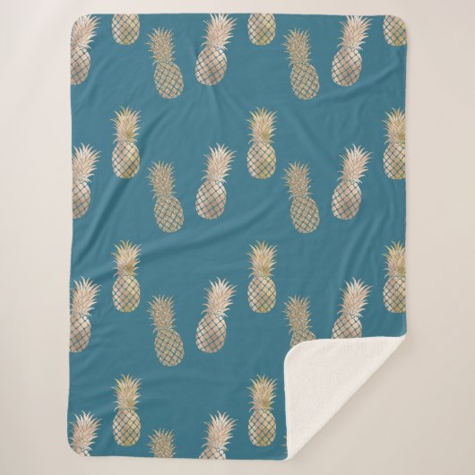 Aquamarine Ananas Sherpadecke (Vorderseite)