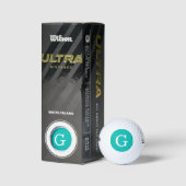 Aquamarine Anfangsmonogramm Golfball (Verpackungen)