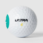 Aquamarine Anfangsmonogramm Golfball (Logo)