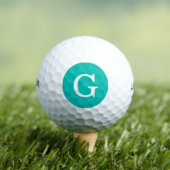 Aquamarine Anfangsmonogramm Golfball (Insitu T-Shirt)