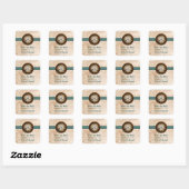 Aquamarine antike Save the Date Stickers (Blatt)