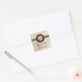 Aquamarine antike Save the Date Stickers (Umschlag)
