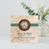 Aquamarine antike Uhr Ankündigung Datum freihalten (Stehend Vorderseite)