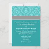 Aquamarine Aqua Blue Damask Magnetic Weditation Ei Magneteinladung (Vorderseite)