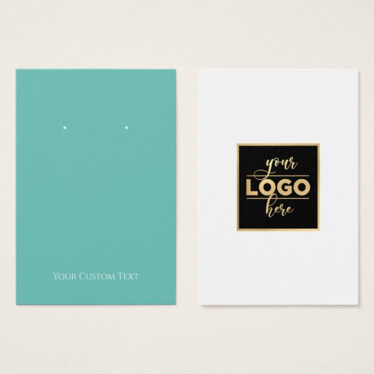 Aquamarine Aqua Blue Earring Display Card für das (Vorne & Hinten)