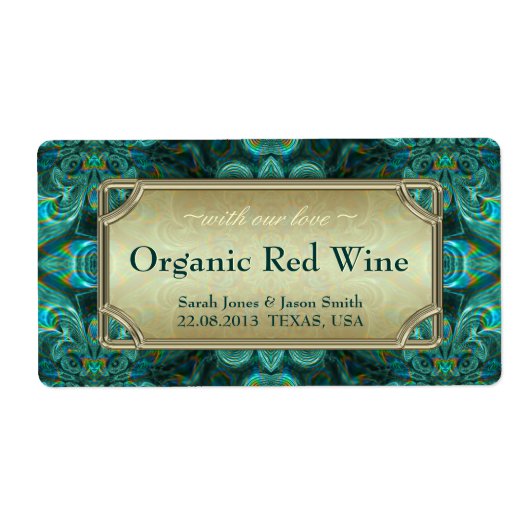 Aquamarine Aqua Fantasy Wedding Red Gold Wine Labe (Vorne)