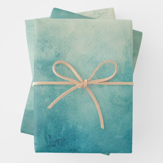 Aquamarine Aqua Green Textur Geschenkpapier Set (Beispiel)