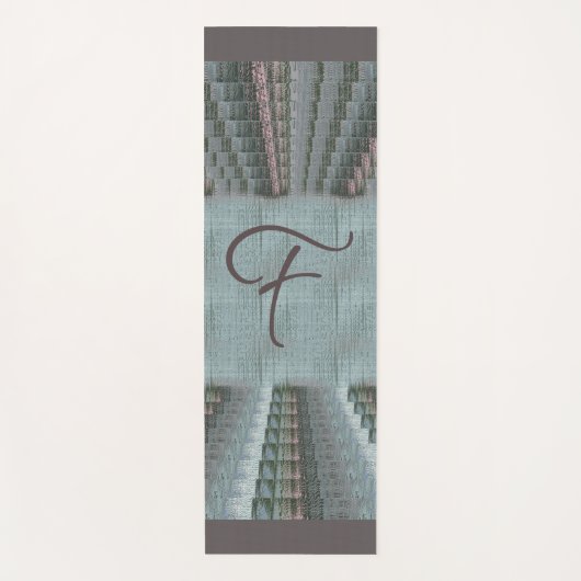 Aquamarine Aqua Mint Rosa Rosa Erdreitöne Leinwand Yogamatte (Vorderseite)