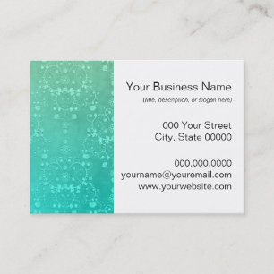 Aquamarine Aquamarin Minze Green Extravagant Damas Visitenkarte