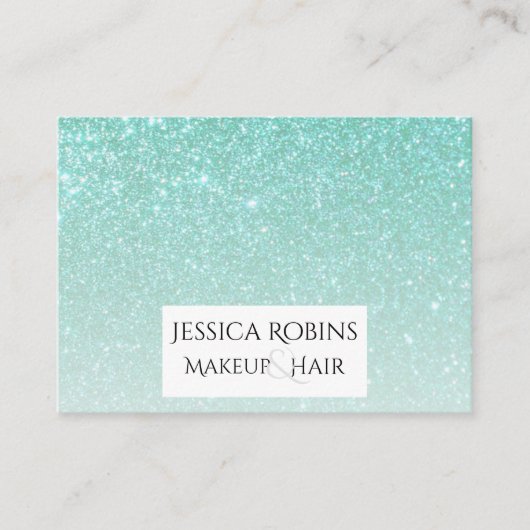Aquamarine Aquamarine-Glitzer-Steigung Visitenkarte (Vorderseite)