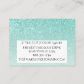 Aquamarine Aquamarine-Glitzer-Steigung Visitenkarte (Rückseite)