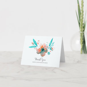 aquamarine Aquarell Blume Hochzeit danke
