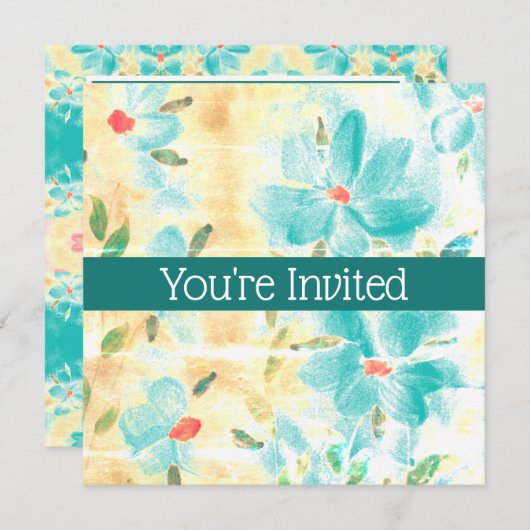 Aquamarine Aquarellblume (Vorne/Hinten)