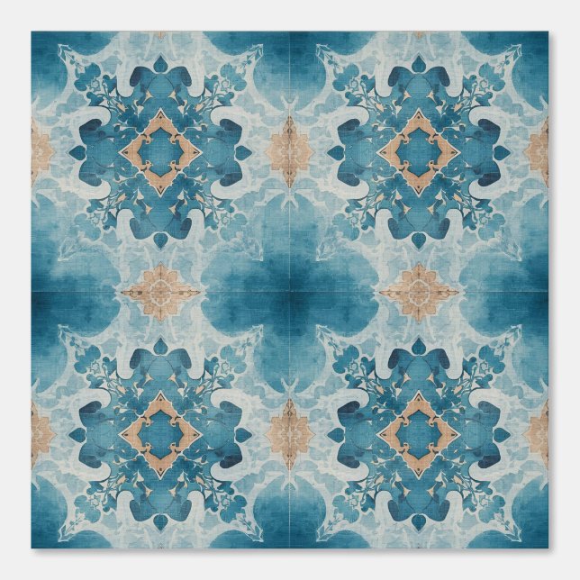 Aquamarine Aquarellblume Tapete (Vorderseite)