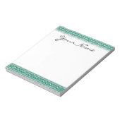 Aquamarine Aquarellfarbe Abstrakt Aztec Tribal Dru Notizblock (Rotiert)