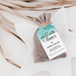 Aquamarine Aquarellfarbe Niedlich mit Liebe-Produk Geschenkanhänger