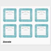 Aquamarine Aquarellfarbe und Imitate Silberenstard Quadratischer Aufkleber (Blatt)