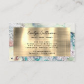 Aquamarine Aquarellfarben-Imitate Goldfolie-Visite Visitenkarte (Rückseite)