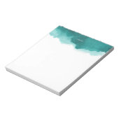 Aquamarine Aquarellfarbensymbole Personalisierter Notizblock (Rotiert)
