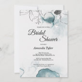 Aquamarine Aquarellhaube Bridal Dusche Einladung (Vorderseite)