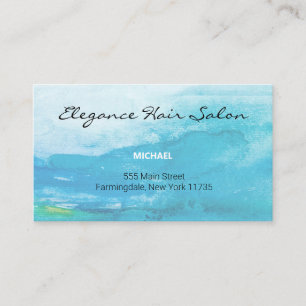 Aquamarine Aquarellseite Visitenkarte