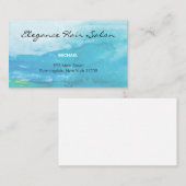 Aquamarine Aquarellseite Visitenkarte (Vorne/Hinten)