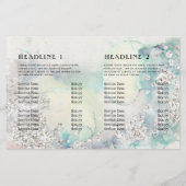 Aquamarine Aquarellsilber-Glitzer-Doppelbroschüre (Rückseite)