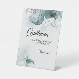 Aquamarine Aquarellskizze Hochzeit Herren Bad Sockelschild