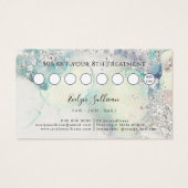 Aquamarine Aquarelltafel Silber Glitzer-Treuekarte (Rückseite)