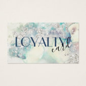 Aquamarine Aquarelltafel Silber Glitzer-Treuekarte (Vorderseite)