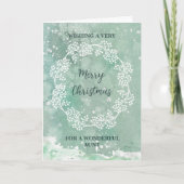 Aquamarine Aquarelltante Frohe Weihnachten Karte (Vorderseite)