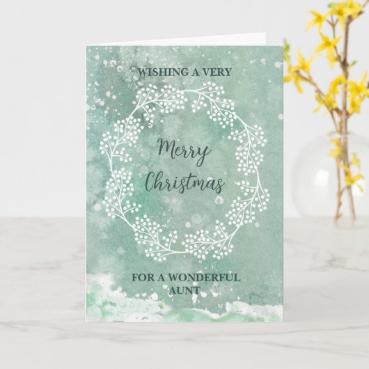 Aquamarine Aquarelltante Frohe Weihnachten Karte (Gelbe Blume)