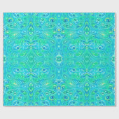 Aquamarine Arabesque Bohemisches Muster Geschenkpapier (Flach)