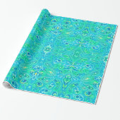 Aquamarine Arabesque Bohemisches Muster Geschenkpapier (Ungerollt)