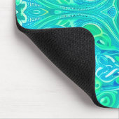 Aquamarine Arabesque Bohemisches Muster Mousepad (Ecke)