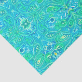 Aquamarine Arabesque Bohemisches Muster Seidenpapier (Ausschnitt)