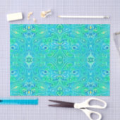 Aquamarine Arabesque Bohemisches Muster Seidenpapier (Handwerk)
