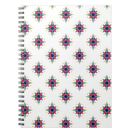 Aquamarine arabische Gemusterte Spirale Notizblock (Vorderseite)