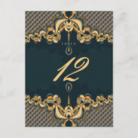 Aquamarine Art Alternative Wedding Menu & Tischnum