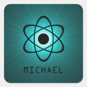 Aquamarine, atomar anpassbare Sticker (Vorderseite)