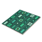 Aquamarine atomare Geometrie im Retro Fliese (Seite)