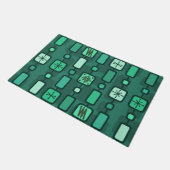 Aquamarine atomare Geometrie im Retro Fußmatte (Schrägansicht)