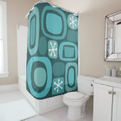 Aquamarine Atomzeitfieldstones Duschvorhang (Beispiel)