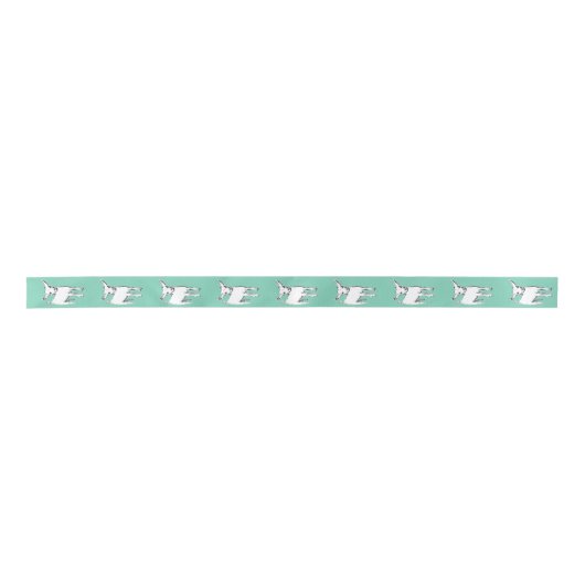 Aquamarine Baby-Ziegen 1,5" weit Satin-Band Satinband (Vorderseite)