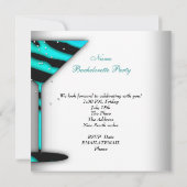 Aquamarine Bachelorette-Schuhe Einladung (Rückseite)